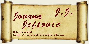 Jovana Jeftović vizit kartica